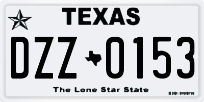 TX license plate DZZ0153