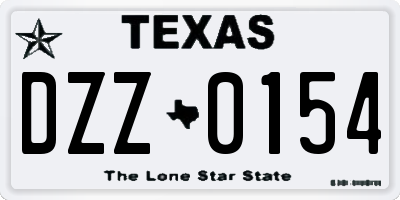 TX license plate DZZ0154