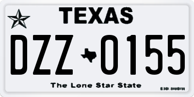 TX license plate DZZ0155