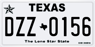 TX license plate DZZ0156