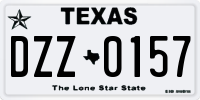 TX license plate DZZ0157