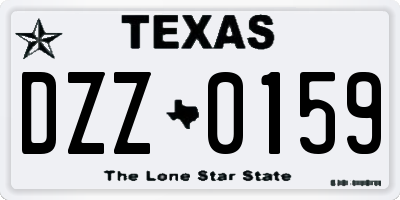 TX license plate DZZ0159