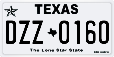 TX license plate DZZ0160