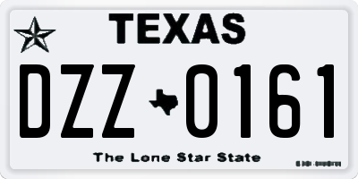 TX license plate DZZ0161