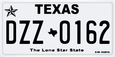 TX license plate DZZ0162