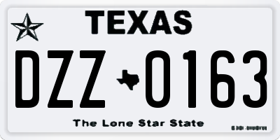 TX license plate DZZ0163