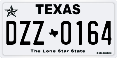 TX license plate DZZ0164