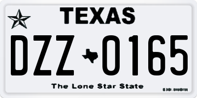 TX license plate DZZ0165