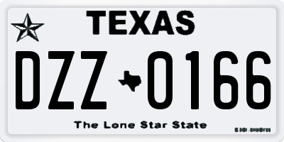 TX license plate DZZ0166