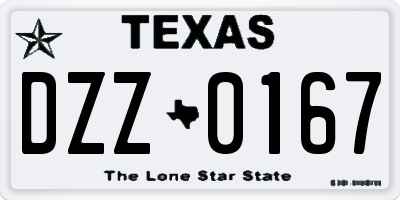 TX license plate DZZ0167