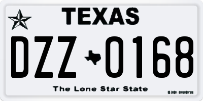 TX license plate DZZ0168