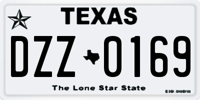 TX license plate DZZ0169