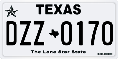 TX license plate DZZ0170