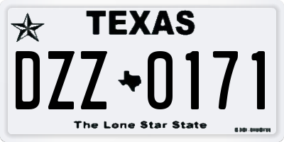 TX license plate DZZ0171