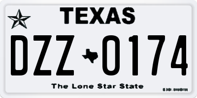 TX license plate DZZ0174