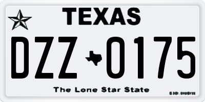 TX license plate DZZ0175