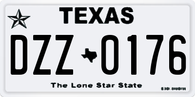 TX license plate DZZ0176