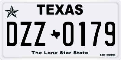 TX license plate DZZ0179