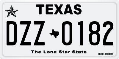 TX license plate DZZ0182