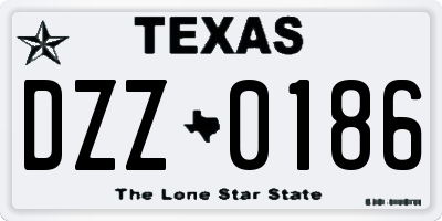 TX license plate DZZ0186