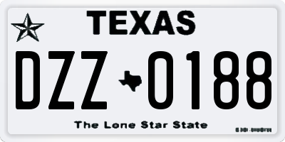 TX license plate DZZ0188