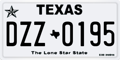 TX license plate DZZ0195