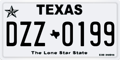 TX license plate DZZ0199