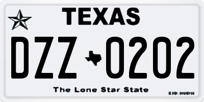 TX license plate DZZ0202