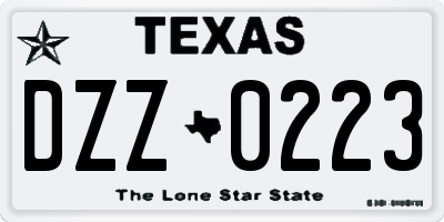 TX license plate DZZ0223