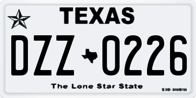 TX license plate DZZ0226