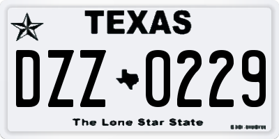 TX license plate DZZ0229