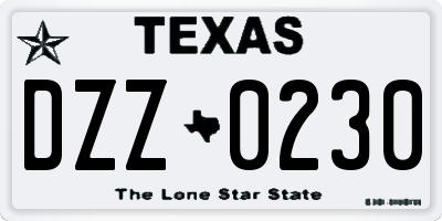 TX license plate DZZ0230