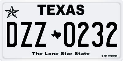 TX license plate DZZ0232