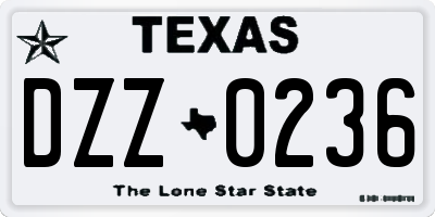 TX license plate DZZ0236