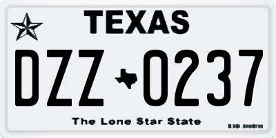 TX license plate DZZ0237