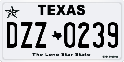 TX license plate DZZ0239