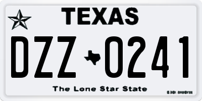 TX license plate DZZ0241