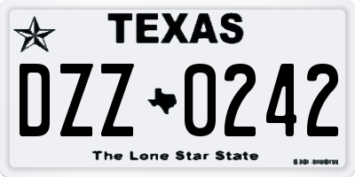 TX license plate DZZ0242