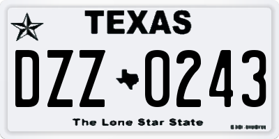 TX license plate DZZ0243