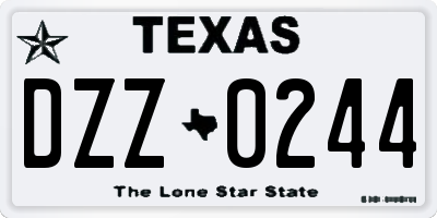 TX license plate DZZ0244