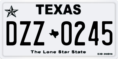 TX license plate DZZ0245