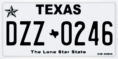 TX license plate DZZ0246