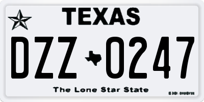 TX license plate DZZ0247