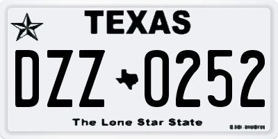 TX license plate DZZ0252