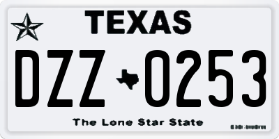 TX license plate DZZ0253