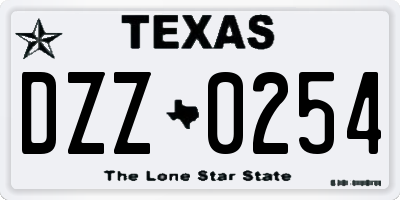 TX license plate DZZ0254