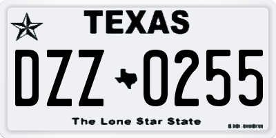 TX license plate DZZ0255