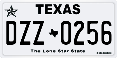 TX license plate DZZ0256