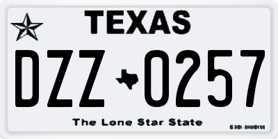 TX license plate DZZ0257