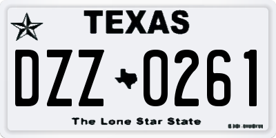 TX license plate DZZ0261